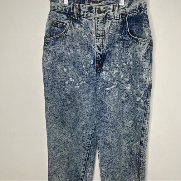 VINTAGE LEVI’S 80’s USA Made Denim Acid Wash Distressed Size 10 Jeans - Picture 2 of 13